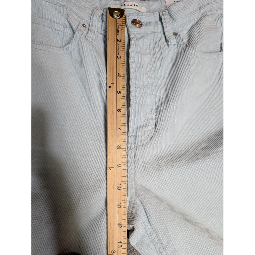 Pacsun High Rise Bootcut Jeans Womens 26 Light Blue Corduroy Pants 100% Cotton - Picture 10 of 13